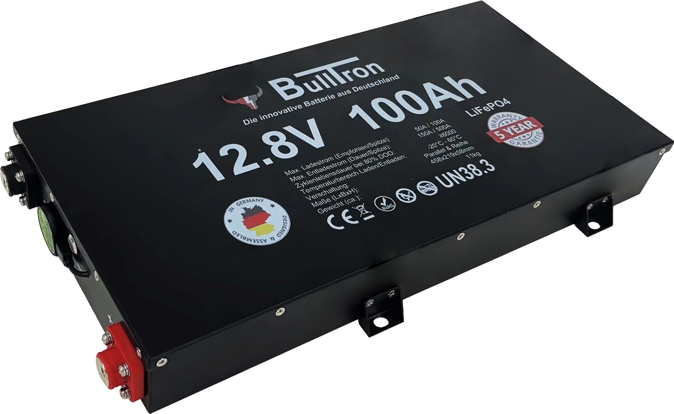 BULLTRON 100Ah LiFePO4 12.8V Slim Polar Akku mit Smart BMS, Bluetooth App, 5A aktiv Balancer und Heizung