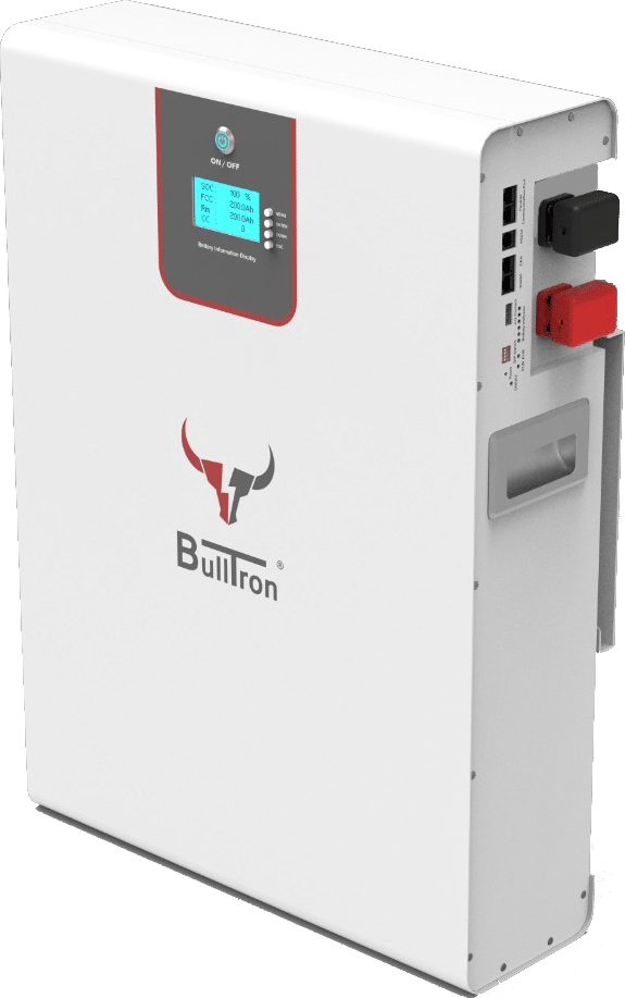 BULLTRON 10.2KWh LiFePO4 51.2V Solarspeicher vertikal mit 200A BMS, Display, CAN-Bus und RS485